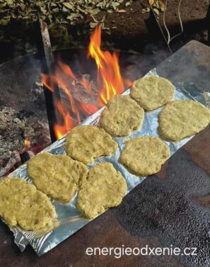 Jídlo oheň placky